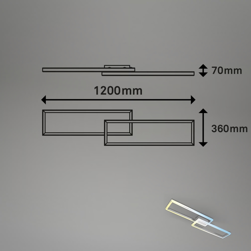 Briloner 3761019 - Затемнюваний світлодіодний стельовий світильник LED/45W/230V 2700-6500K матовий хром + пульт дистанційного керування