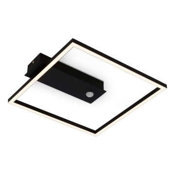 Briloner 3770-015 - LED стельовий світильник FRAME з датчиком руху та сутінковим датчиком LED/14W/230V 3000K 30x32 cm чорний