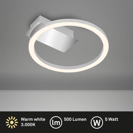 Briloner 3778-014 - LED потолочный светильник FRAME LED/5W/230V, диаметр 20 см, матовый хром