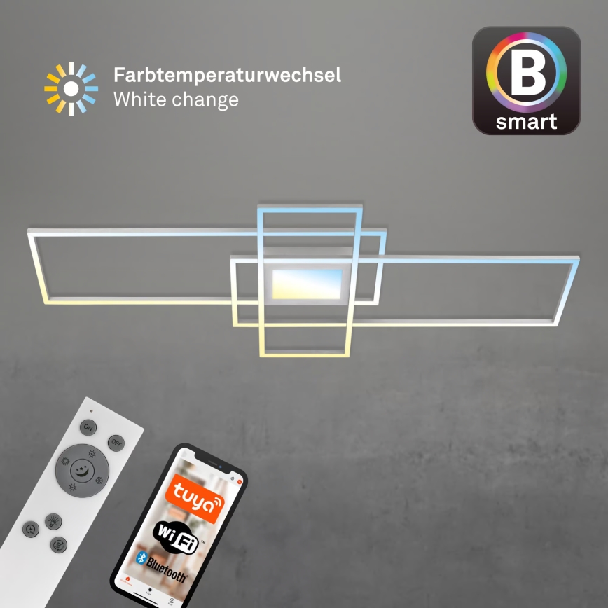 Briloner 3812019 - Светодиодный диммируемый потолочный светильник RAM LED/56W/230V Wi-Fi Tuya 111x42 cm + пульт дистанционного управления