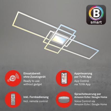 Briloner 3812019 - Регульований LED стельовий світильник RAM LED/56W/230V Wi-Fi Tuya 111x42 см + дистанційне керування