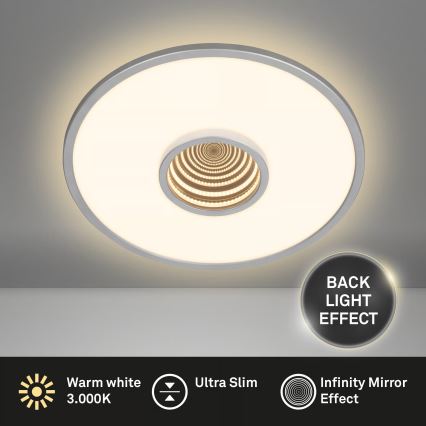 Briloner 3847014 - LED стельовий світильник TORO LED/18W/230V діам. 42 cm матовий хром