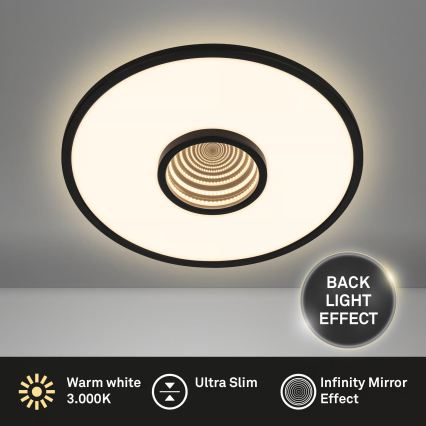 Briloner 3847015 - LED стельовий світильник TORO LED/18 Вт/230 В, діаметр 42 см, чорний