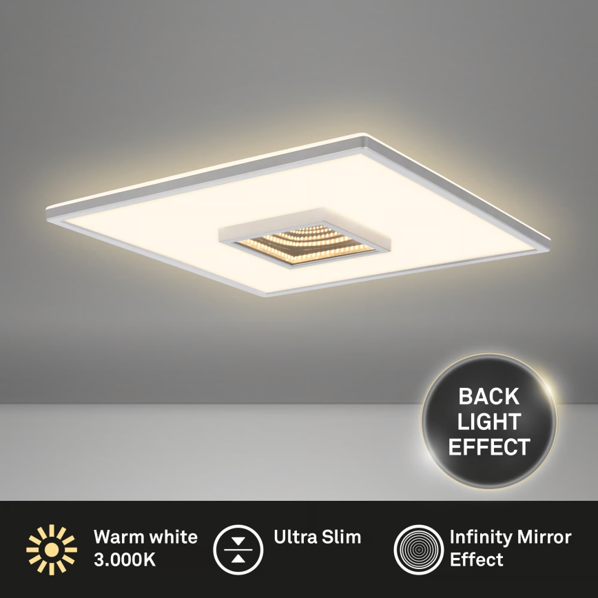 Briloner 3848014 - LED потолочный светильник TORO LED/18W/230V 42x42 см матовый хром