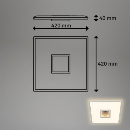 Briloner 3848014 - LED потолочный светильник TORO LED/18W/230V 42x42 см матовый хром