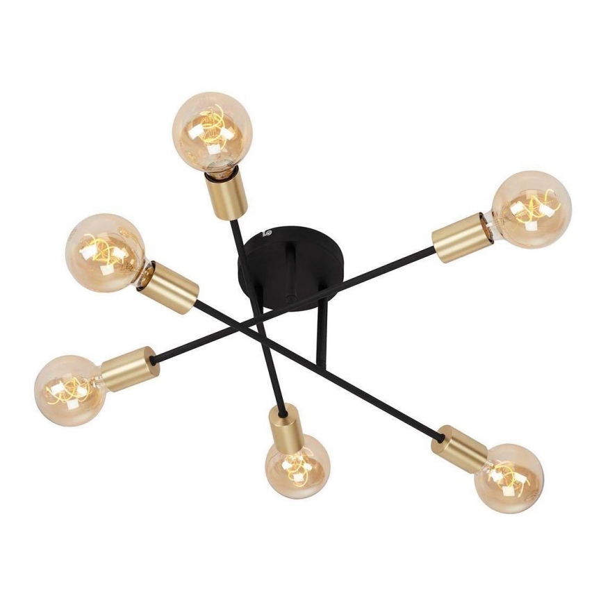 Briloner 3868-065 - Припотолочная люстра BLACK STEEL 6xE27/60W/230V