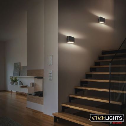 Briloner 3878015 - Перезаряжаемый LED настенный светильник с датчиком движения и сумерек CHAT LED/3W/5V 2000 mAh черный