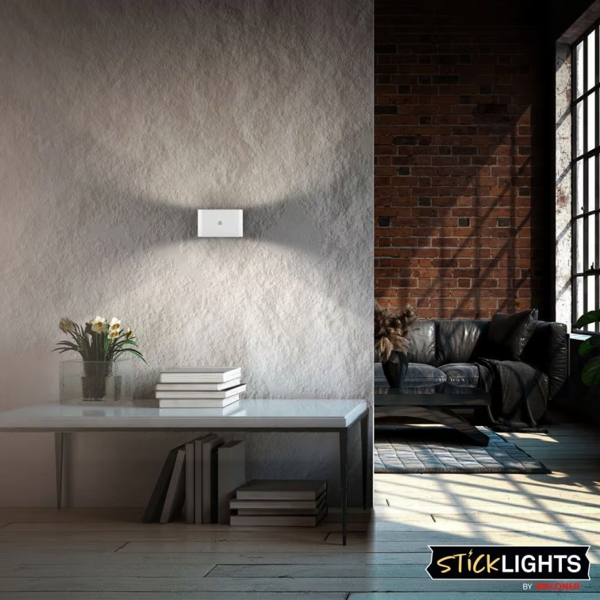 Briloner 3878016 - LED перезаряджуваний настінний світильник із сенсором руху та сутінковим датчиком CHAT LED/3W/5V 2000 mAh білий