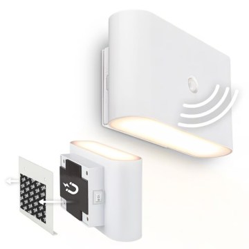 Briloner 3878016 - LED аккумуляторный настенный светильник с датчиками движения и сумерек CHAT LED/3W/5V 2000 mAh белый