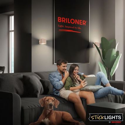 Briloner 3879011 - LED акумуляторний настінний світильник з датчиком руху та датчиком сутінків BORRA LED/1,5 Вт/5 В 3600 мА·год бежевий