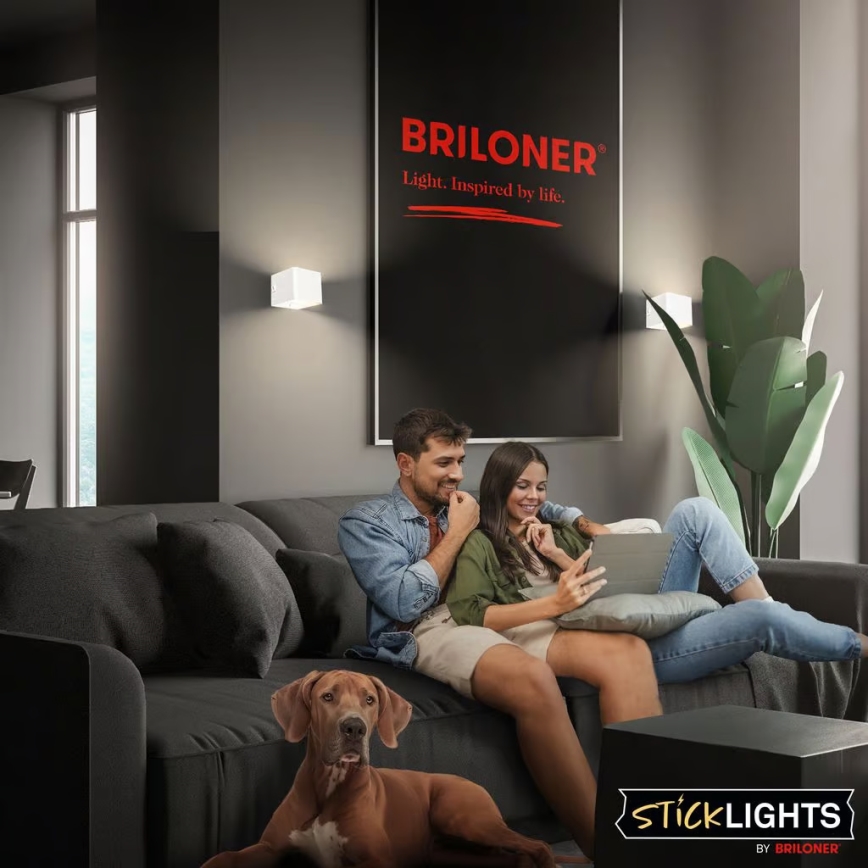 Briloner 3879016 - LED акумуляторний настінний світильник з датчиком BORRA LED/1,5 Вт/5 В 3600 мА·год білий
