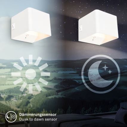 Briloner 3879016 - LED акумуляторний настінний світильник з датчиком BORRA LED/1,5 Вт/5 В 3600 мА·год білий