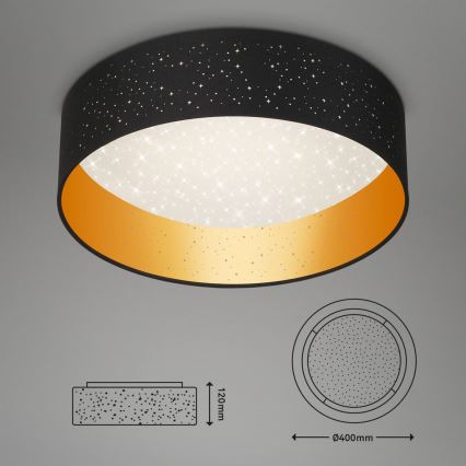 Briloner 3882-015 - Стельовий LED світильник MAILA STARRY LED/18W/230V чорний/золотий