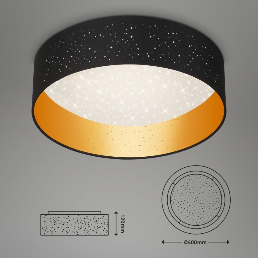 Briloner 3882-015 - Стельовий LED світильник MAILA STARRY LED/18W/230V чорний/золотий