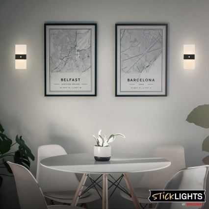 Briloner 3888015 - Аккумуляторный настенный светильник LED с датчиком движения и датчиком сумерек AURA LED/2,5W/5V 1800 mAh черный