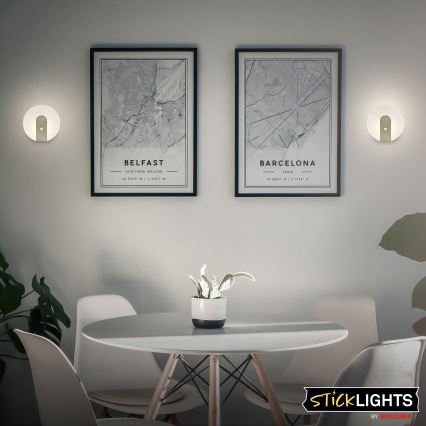 Брілонер 3889012 - перезаряджуваний світлодіодний настінний світильник ТАРО з датчиком руху та сутінків, 2,5 Вт / 5 В, 1800 мА·год, матовий хром