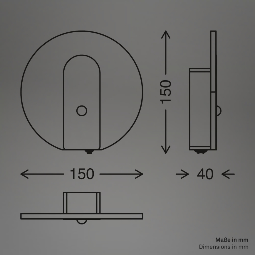 Брілонер 3889012 - перезаряджуваний світлодіодний настінний світильник ТАРО з датчиком руху та сутінків, 2,5 Вт / 5 В, 1800 мА·год, матовий хром