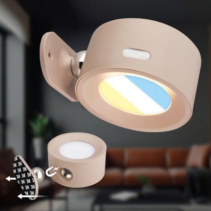 Briloner 3896011 - Диммируемый перезаряжаемый настенный светильник TARI LED/1,6W/5V 1500 mAh, бежевый