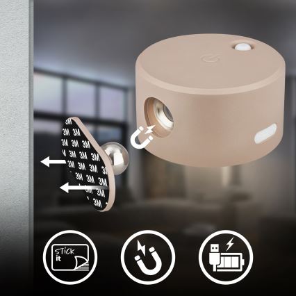 Briloner 3896011 - Димований акумуляторний настінний світильник TARI LED/1,6W/5V 1500 mAh бежевий