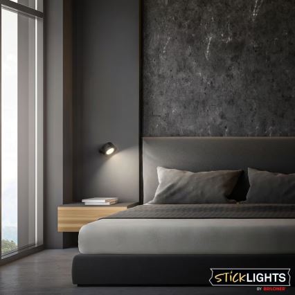 Briloner 3896015 - димований акумуляторний настінний світильник TARI LED/1,6W/5V 1500 mAh чорний