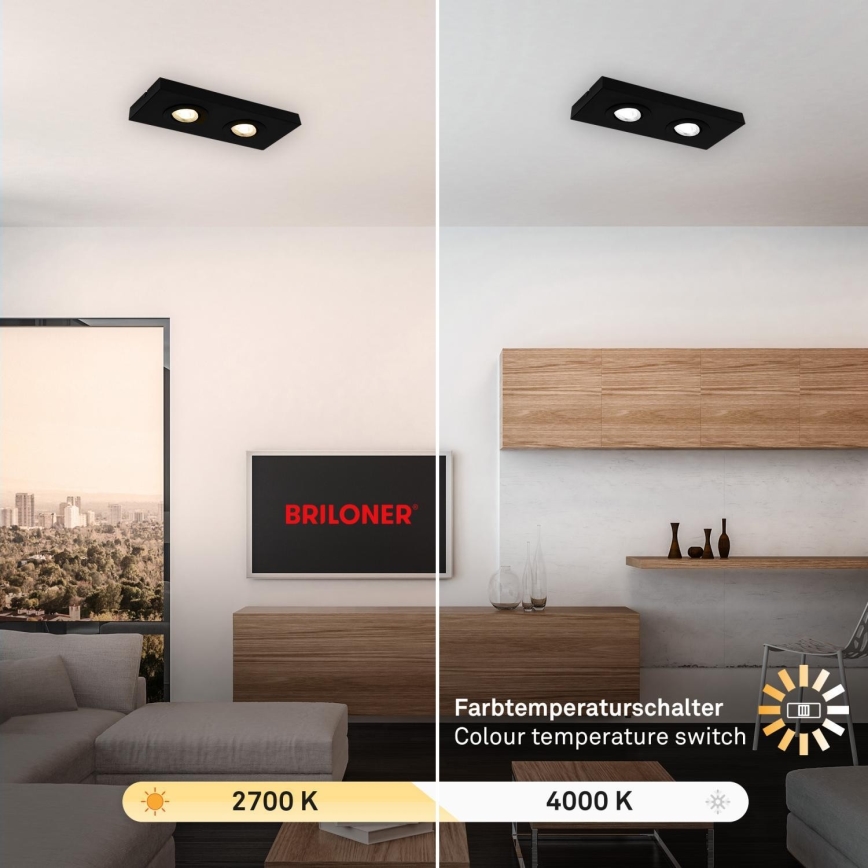 Briloner 3996025 - Светодиодный точечный светильник CTS 2xLED/4W/230V 2700/4000K черный