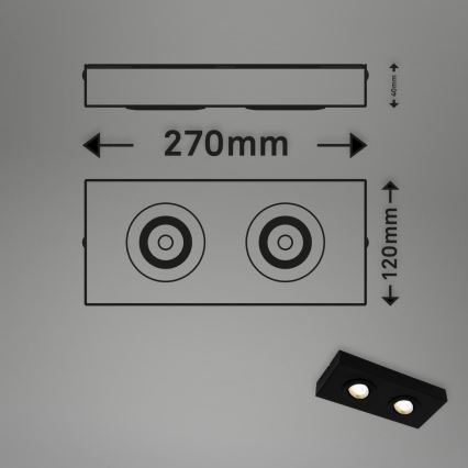 Briloner 3996025 - Светодиодный точечный светильник CTS 2xLED/4W/230V 2700/4000K черный