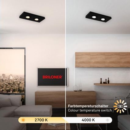 Briloner 3996025 - Світлодіодний точковий світильник CTS 2xLED/4W/230V 2700/4000K чорний