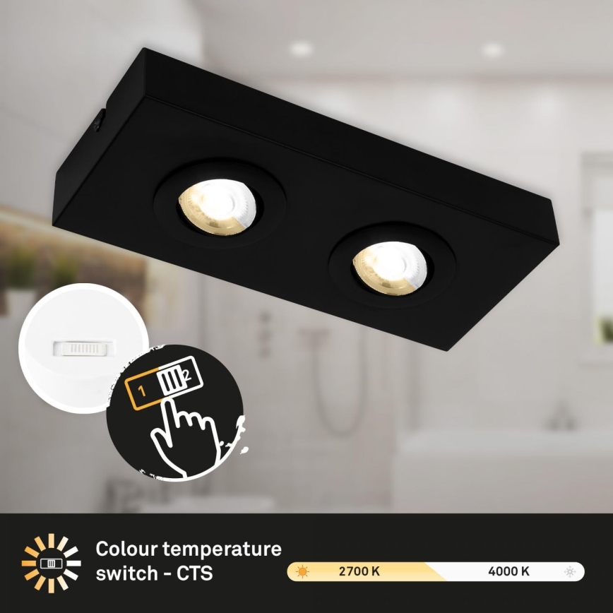 Briloner 3996025 - Світлодіодний точковий світильник CTS 2xLED/4W/230V 2700/4000K чорний