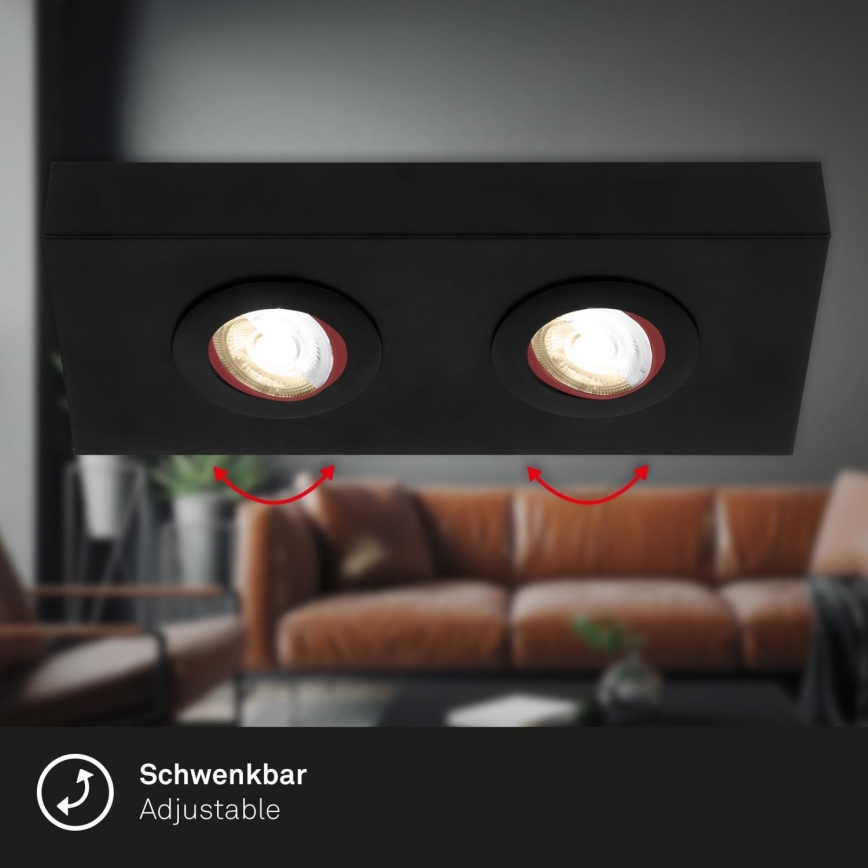 Briloner 3996025 - Світлодіодний точковий світильник CTS 2xLED/4W/230V 2700/4000K чорний