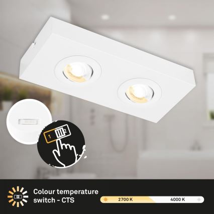Briloner 3996026 - Світлодіодний точковий світильник CTS 2xLED/4W/230V 2700/4000K білий