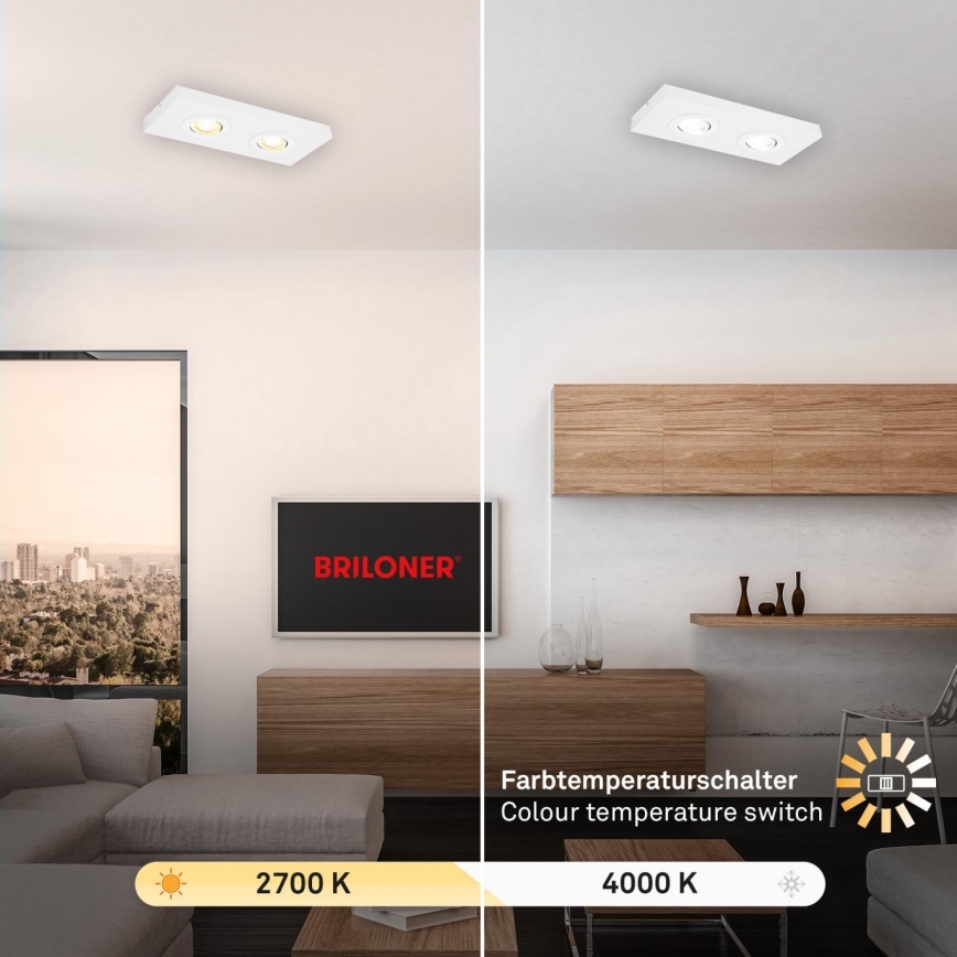 Briloner 3996026 - Світлодіодний точковий світильник CTS 2xLED/4W/230V 2700/4000K білий