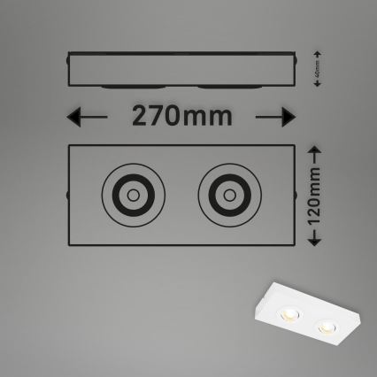 Briloner 3996026 - Світлодіодний точковий світильник CTS 2xLED/4W/230V 2700/4000K білий