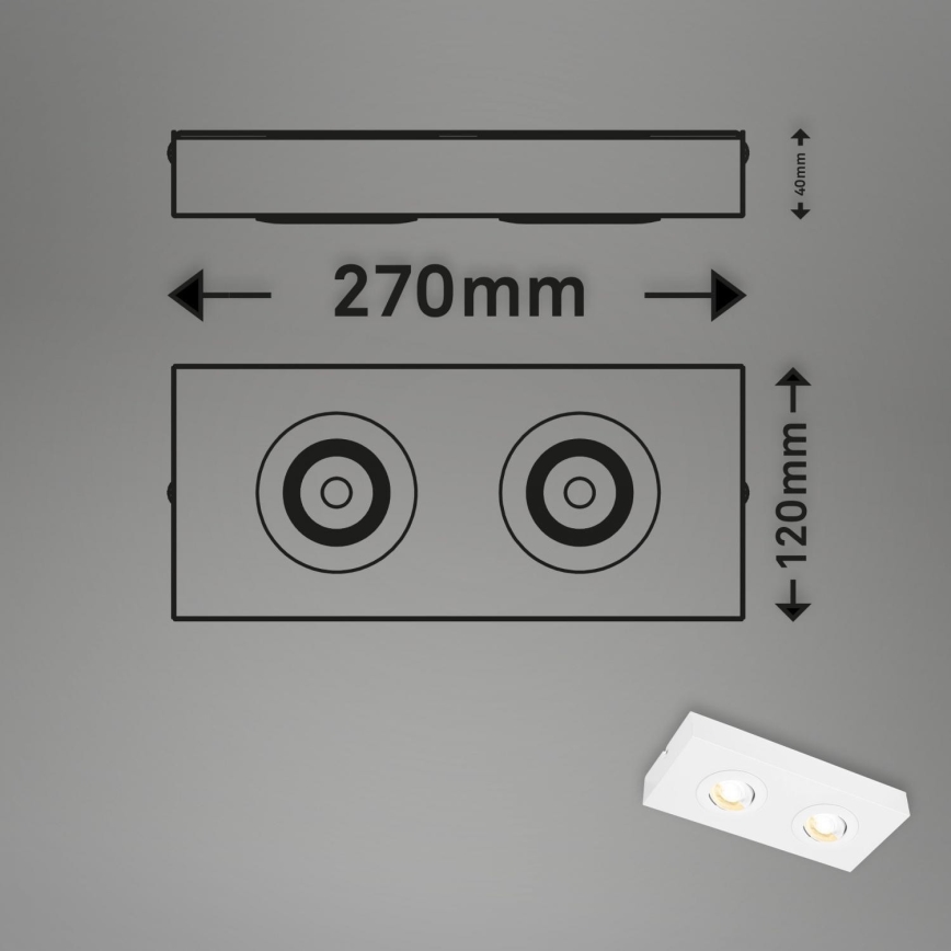 Briloner 3996026 - Світлодіодний точковий світильник CTS 2xLED/4W/230V 2700/4000K білий