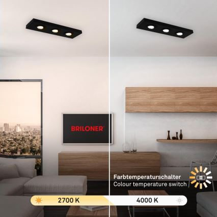 Briloner 3996035 - Світлодіодний точковий світильник CTS 3xLED/4W/230V 2700/4000K чорний