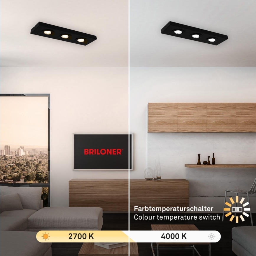 Briloner 3996035 - Світлодіодний точковий світильник CTS 3xLED/4W/230V 2700/4000K чорний