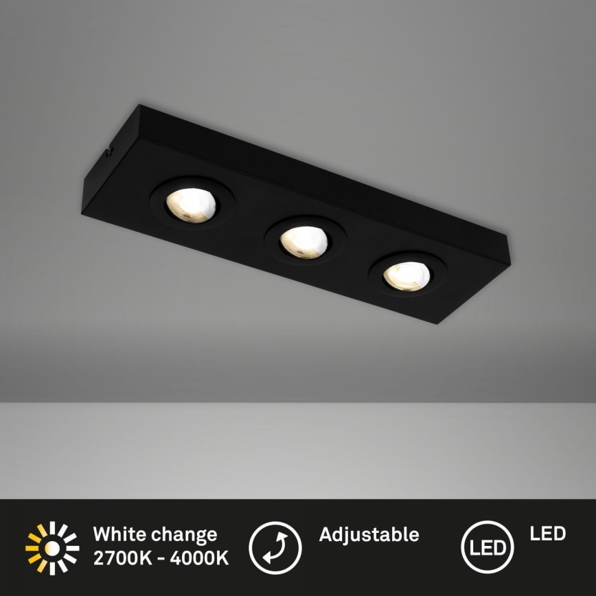 Briloner 3996035 - Світлодіодний точковий світильник CTS 3xLED/4W/230V 2700/4000K чорний