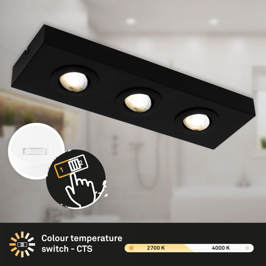 Briloner 3996035 - Світлодіодний точковий світильник CTS 3xLED/4W/230V 2700/4000K чорний