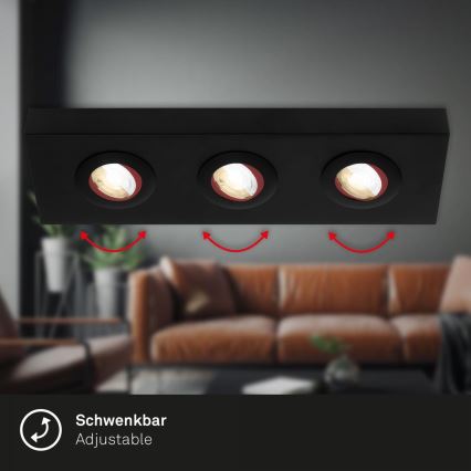 Briloner 3996035 - Світлодіодний точковий світильник CTS 3xLED/4W/230V 2700/4000K чорний