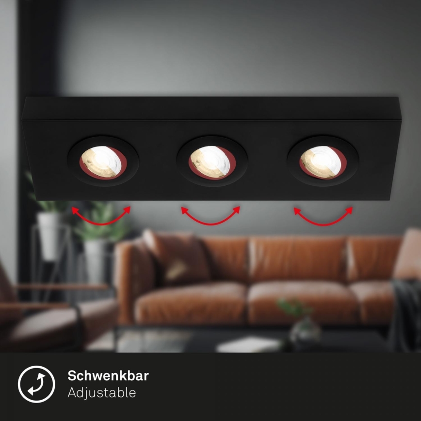Briloner 3996035 - Світлодіодний точковий світильник CTS 3xLED/4W/230V 2700/4000K чорний