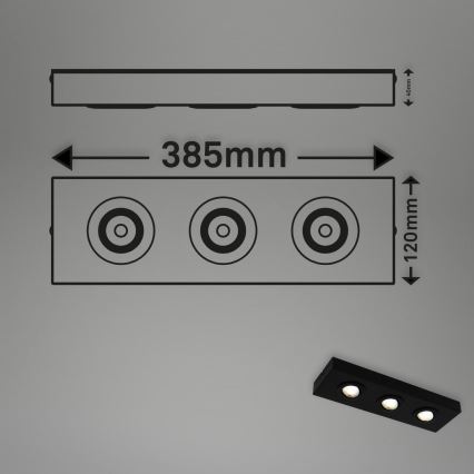 Briloner 3996035 - Світлодіодний точковий світильник CTS 3xLED/4W/230V 2700/4000K чорний