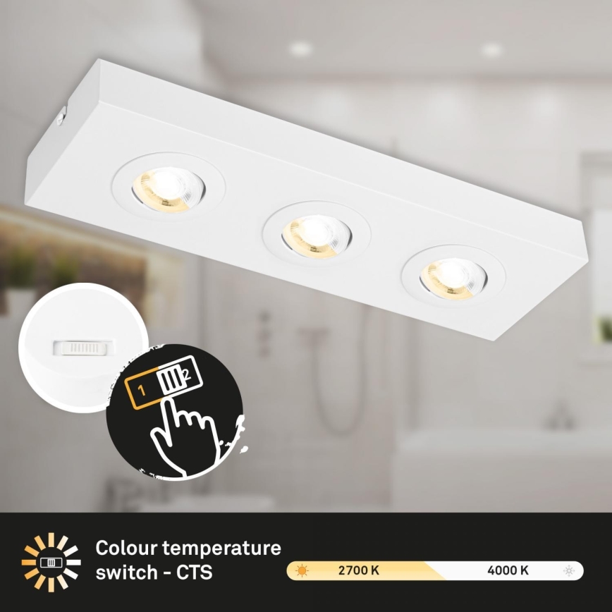 Briloner 3996036 - Світлодіодний точковий світильник CTS 3xLED/4W/230V 2700/4000K білий