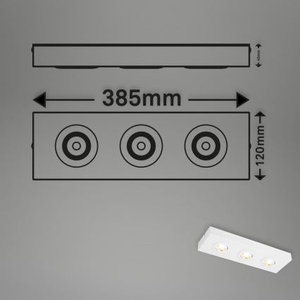Briloner 3996036 - Світлодіодний точковий світильник CTS 3xLED/4W/230V 2700/4000K білий