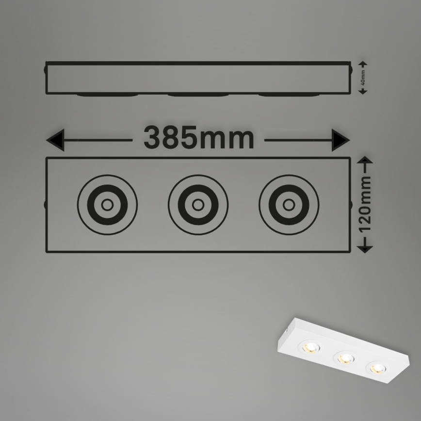 Briloner 3996036 - Світлодіодний точковий світильник CTS 3xLED/4W/230V 2700/4000K білий