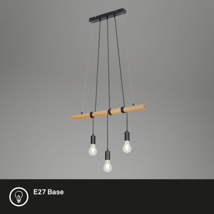 Briloner 4015035 - Подвесная люстра 3xE27/25W/230V каучуковое дерево