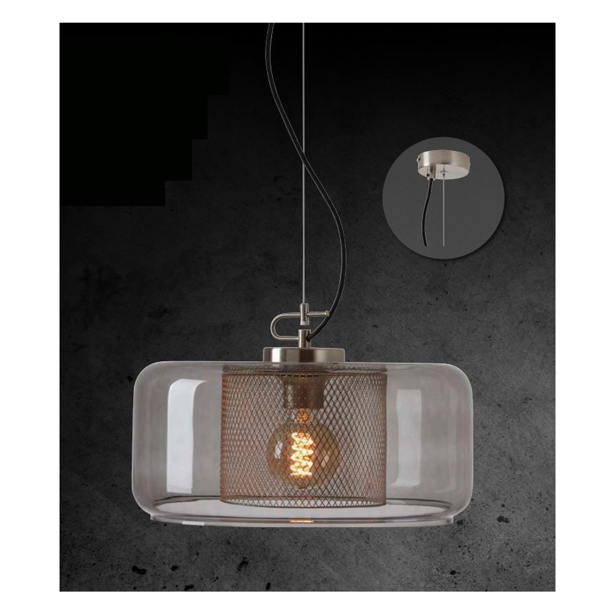 Briloner 4018-014 - Підвісна люстра SEVENTIES 1xE27/40W/230V прозорий