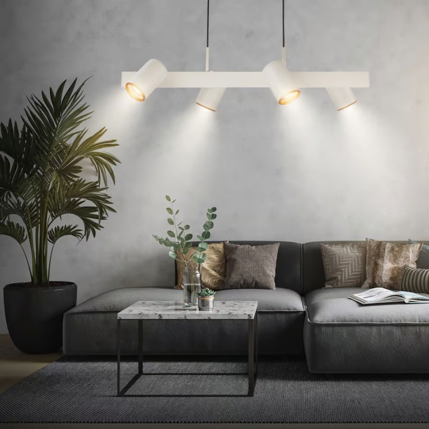 Briloner 4058044 - Підвісна люстра на тросі ERA 4xGU10/10W/230V кремова