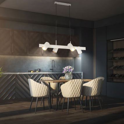 Briloner 4058044 - Підвісна люстра на тросі ERA 4xGU10/10W/230V кремова