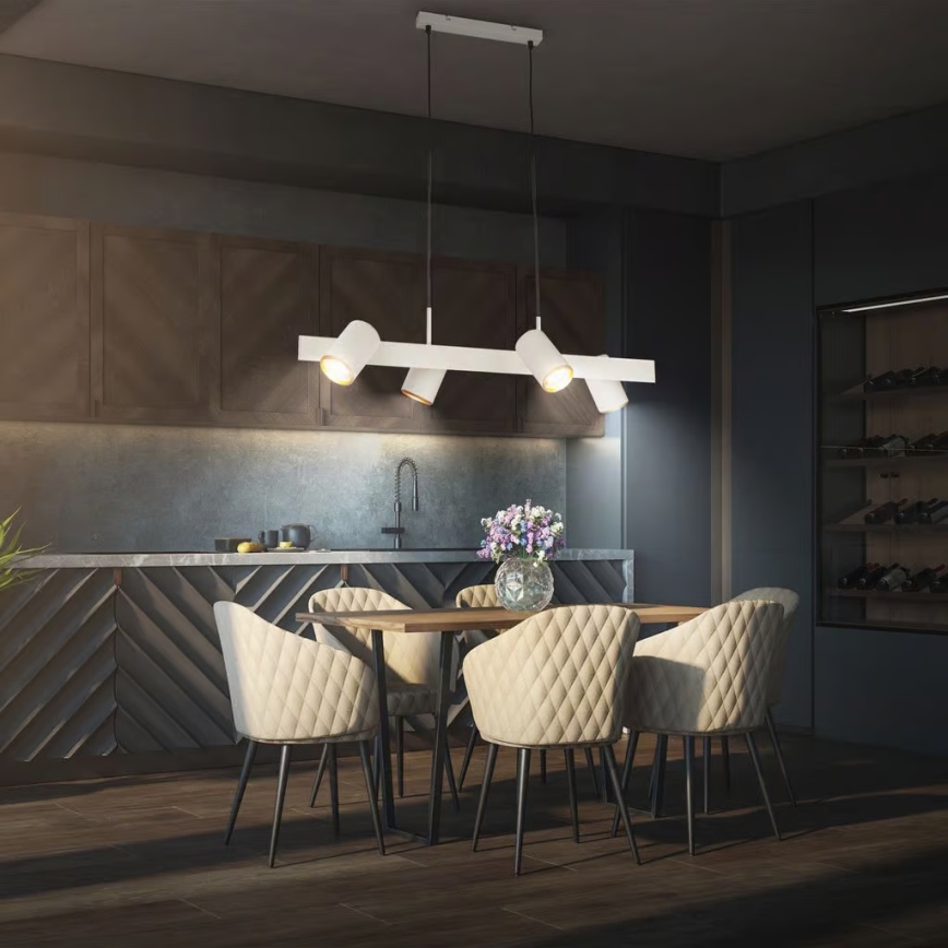 Briloner 4058044 - Підвісна люстра на тросі ERA 4xGU10/10W/230V кремова