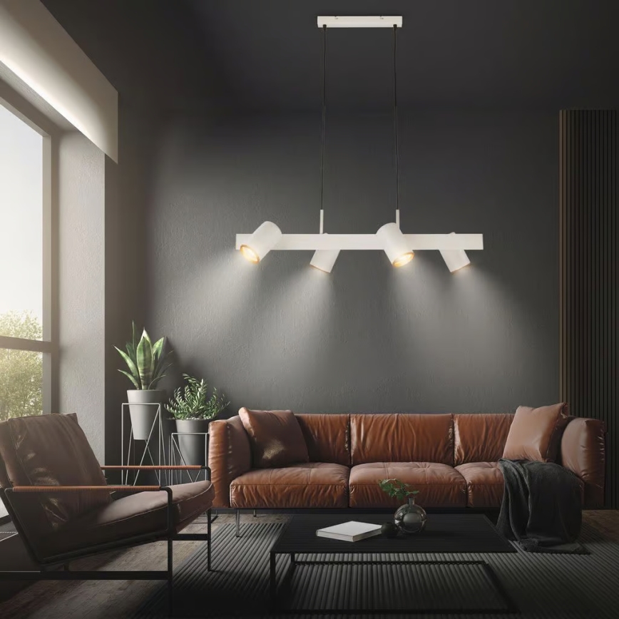 Briloner 4058044 - Підвісна люстра на тросі ERA 4xGU10/10W/230V кремова