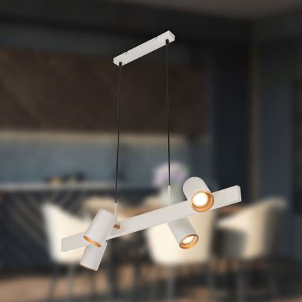 Briloner 4058044 - Підвісна люстра на тросі ERA 4xGU10/10W/230V кремова